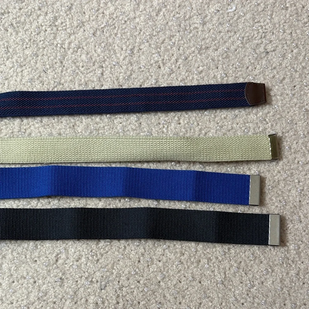 Stylish Boy’s Belt Set - Black, Blue, Tan